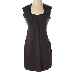 Banana Republic 2 dark purple stretch‎ shirt sleeve knot detail scoop neck dress
